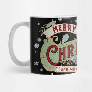 Merry Christmas Retro Type (distressed) Mug